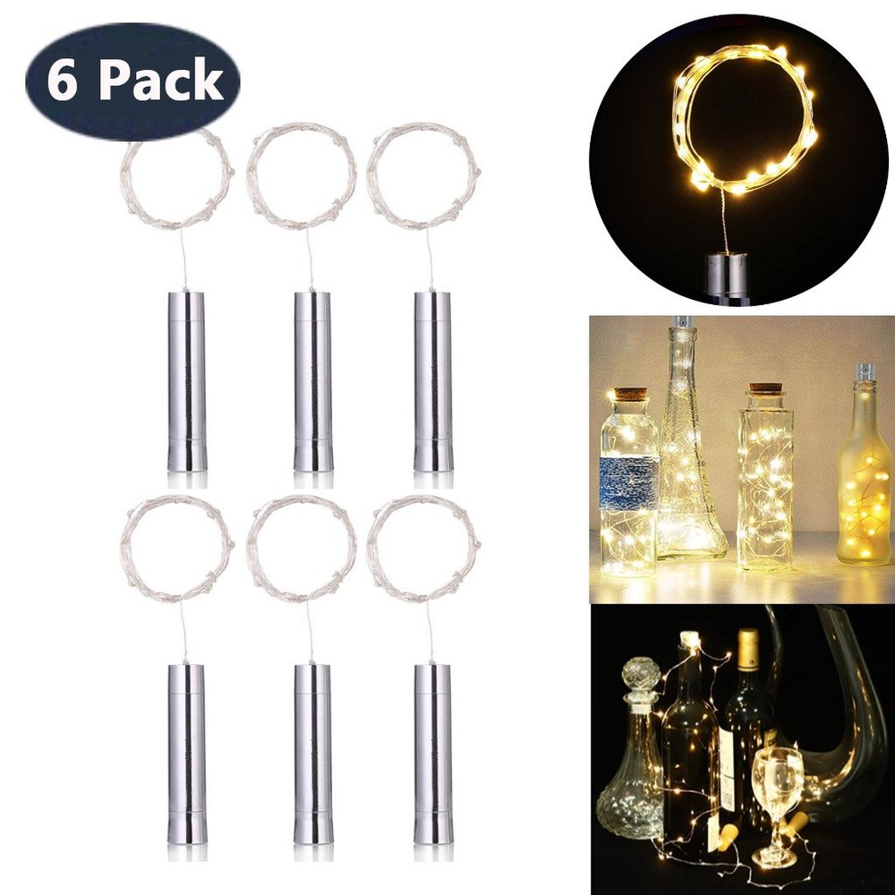 6Pcs 4.92ft 15 LED Bottle Cork Fairy String Lights